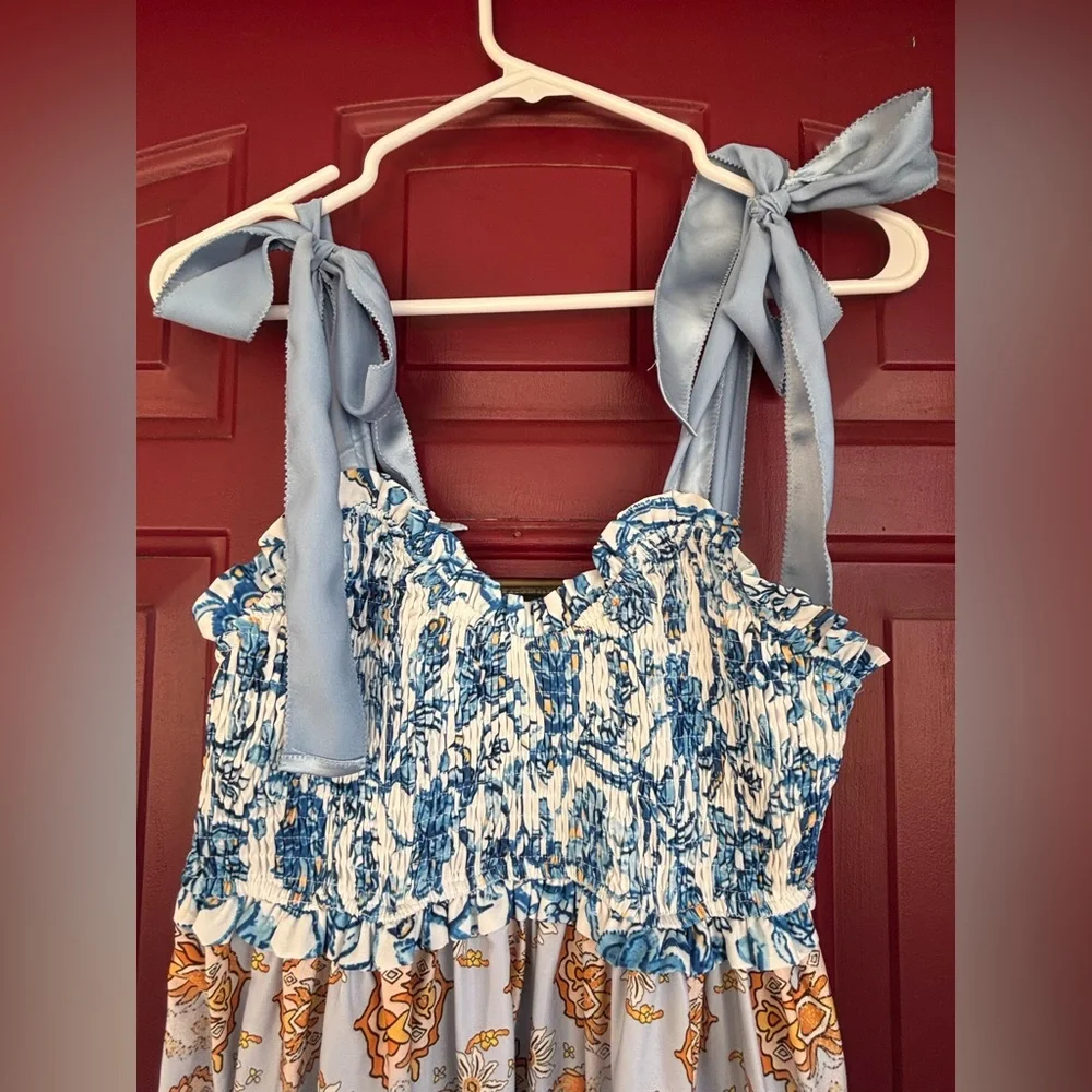 Women’s Flowy Smoked Maxi Summer Dress - Picture 8 of 9